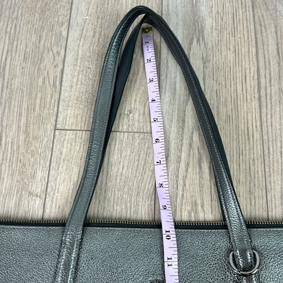 Coach 23592 Grey Pewter charcoal Metallic Taylor Tote - Picture 5 of 14